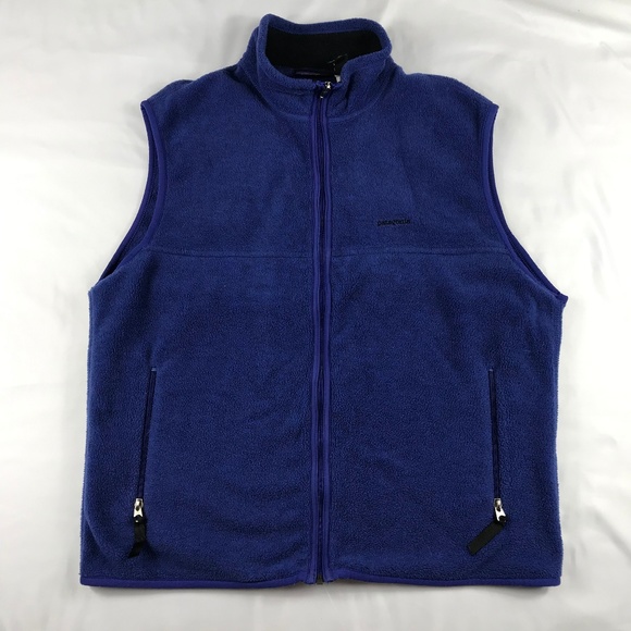 Patagonia Men Blue Synchilla Full Zip Fleece Vest - Picture 1 of 4